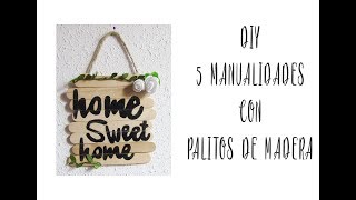 DIY 5 MANUALIDADES CON PALITOS DE HELADO [upl. by Ailicec]