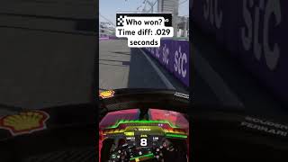 Closest F1 Finish Ever f1 nascar racing photofinish simracing f123 fyp ferrari formula1 [upl. by Valerle]