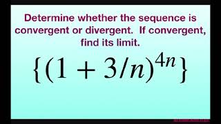 Determine if sequence converges or diverges If converges find limit 1 3n4n [upl. by Elisha]