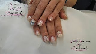 Ongle en gel quotRemplissage renfort naturel et pose de water decalquot [upl. by Acey]