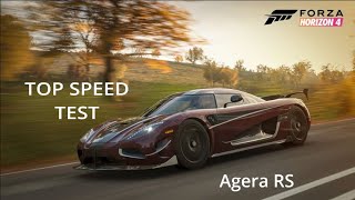 Agera RS Top Speed Test Forza Horizon 4 [upl. by Brathwaite]