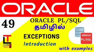 Exceptions in PLSQL  Oracle PLSQL tutorial in TAMIL learncodetodaytamil [upl. by Parfitt160]