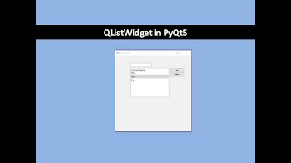 QListWidget in PyQt5 [upl. by Jeanne214]