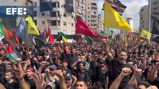 Milhares participam de procissão organizada pelo Hezbollah em Beirute em meio a tensão com Israel [upl. by Idalina]