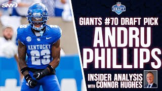 Giants select Kentucky CB Andru Phillips in NFL Draft how can he help the secondary  SNY [upl. by Warwick]