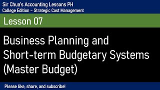 Strategic Cost Management Master Budget Budgeting and Business Planning [upl. by Richard]