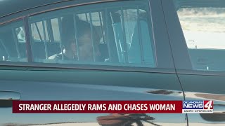 Woman rams strangers car patrol car multiple times [upl. by Yager]