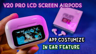 V20 PRO LCD SCREEN TWS AIRPODS UNBOXING V20 PRO AIRPODS UNBOXING [upl. by Glassco991]