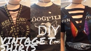 DIY Lace Up amp Distressed TShirts ♡ [upl. by Aryaz]