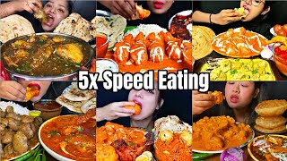 ASMREating Spicy🔥🔥🔥Butter Chicken With Rumali Roti  Basmati Rice amp Salad Indian food Mukbang [upl. by Giles]