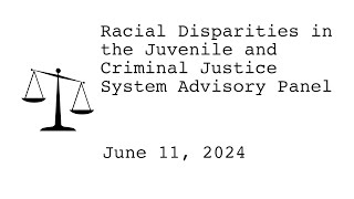 Racial Disparities Advisory Panel  June 11 2024 RDAP [upl. by Dimitry803]