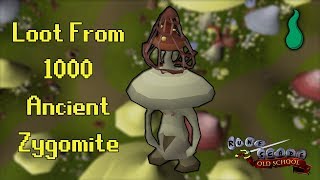 Old School RuneScape Loot From 1000 Ancient Zygomite [upl. by Eelarbed]