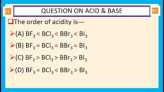 OQV NO – 208 The order of acidity BF3 BCl3 BBr3 and BI3 [upl. by Orpha]