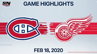 NHL Highlights  Canadiens vs Red Wings – Feb 18 2020 [upl. by Drugge]