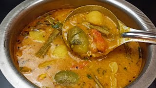 ಮಸಾಲೆ ರುಬ್ಬಿ ಮಾಡಿದ ತರಕಾರಿ ಬೇಳೆ ಸಾರು  VEGETABLE DAL SAMBAR  SAMBAR FOR RICE  PREMA RECIPES [upl. by Heywood688]