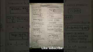 Class 11 kinematics all formula🥰 [upl. by Henriha]