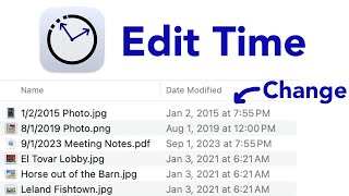 Change Date Modified amp Created Properties of Multiple Files on Mac Edit Time Pro [upl. by Doug]