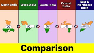 North india vs West India vs South India vs Central India vs East and Northeast India Data Duck 2o [upl. by Iru]