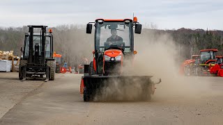 Front Sweeper On a Kubota LX2610 [upl. by Zilvia789]