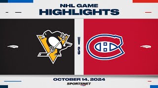 NHL Highlights  Penguins vs Canadiens  October 14 2024 [upl. by Annaxor]