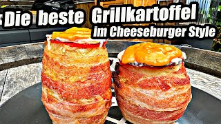 Die beste Grillkartoffel im Cheeseburger Style vom Grill  The BBQ BEAR [upl. by Rod]