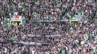 Celtic 5  Rangers 0  Green Brigade  You Deserve Nothing Banner  29 April 2018 [upl. by Ztnaj]