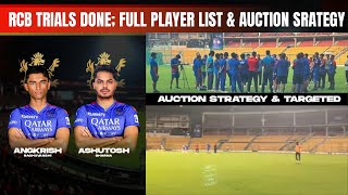 RCB Trials finished  Full Players list and Auction Strategy  IPL 2025 Mega Auction [upl. by Oz603]