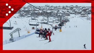 Livigno impianti affollati nevica in Alta Valtellina [upl. by Vernita732]