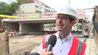 Neue Brücke an der Dachauer Straße eingesetzt [upl. by Kcirdet292]