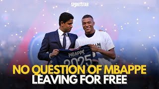 Nasser Al Khelaifi Cant let our best player leave for free  Mbappe  PSG contract roadblocks [upl. by Anibas]