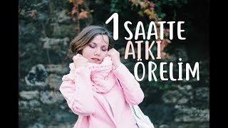 Şişsiz Tığsız 1 Saatte Atkı Örmek I DIY [upl. by Aikemehs]