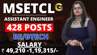 MSETCL RECRUITMENT 2024  ASSISTANT ENGINEER  428 POSTS  BEBTECH  ₹ 49210 119315  FRESHERS [upl. by Arol211]