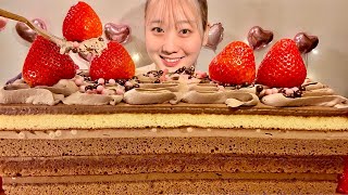 ASMR Chocolate Cake【Mukbang Eating Sounds】【English subtitles】 [upl. by Nerissa]