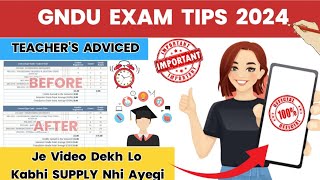 GNDU EXAM TIPS 2024 ✍️ Teachers Advice 💯 Reason Behind Reappear  Exam News Today  Latest Update [upl. by Maloy]