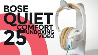 Bose QuietComfort 25 QC25 Headphones Unboxing Video [upl. by Ahseikal]