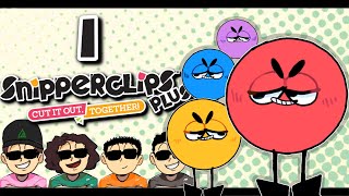 Snipperclips Plus 4 PLAYERS  PART 1  Garbage Gaming [upl. by Eirhtug75]