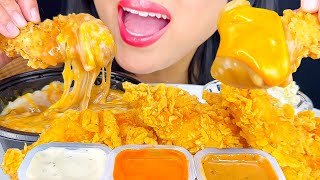 ASMR FRIED CHICKEN TENDERS DIPPED IN CHEESY GRAVY MASHED POTATOES EATING SHOW ASMR Phan [upl. by Naibaf783]