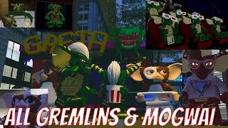 LEGO Dimensions  All Gremlin and Mogwai Easter Egg Appearances in Gremlin Adventure Wolrd [upl. by Nehgam68]