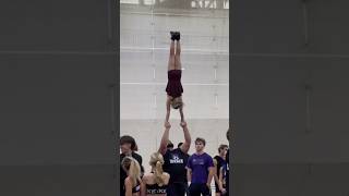 Great time at the Weber clinic 💜 weberstate cheerleading cheer stunt gymnast partnerstunt [upl. by Fatimah912]