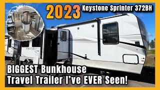 2023 Keystone Sprinter 372BH  The BIGGEST Bunkhouse Travel Trailer Ive Ever Seen [upl. by Naehs]