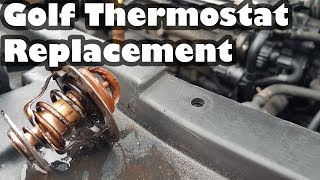 How to replace a Thermostat on a Volkswagen Audi Skoda VAG 19 TDI [upl. by Anialam]