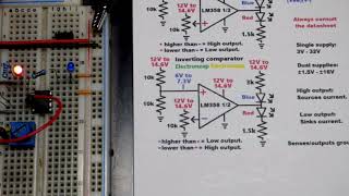 Op Amp 12V to 14V6 Inverting Comparator Circuit LM358 [upl. by Nnyleuqaj]