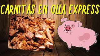 Receta Express Carnitas en olla express [upl. by Ahsiyt]