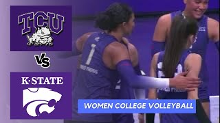 2024 Women’s Volleyball 18 TCU vs Kansas State Complete Match Replay [upl. by Nilkoorb]