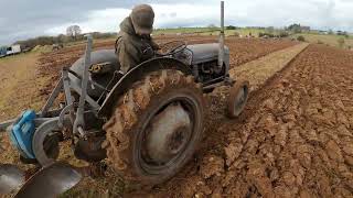 1955 Ferguson TEF20 21 LItre 4Cyl Diesel Tractor 28HP With Ferguson Plough Moreton Ploughing [upl. by Glogau]