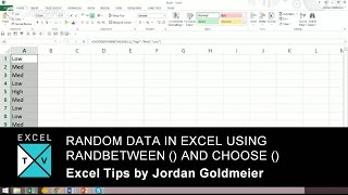 Creating Random Data in Excel using RANDBETWEEN and CHOOSE [upl. by Gaither]