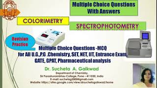 MCQ on Colorimetry and Spectrophotometry drsuchetasinteractiveclas9804 [upl. by Hillman]