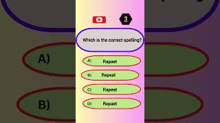 4 which is the correct spelling  English learning  learn daily vocabulary word game shorts [upl. by Ednew]