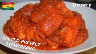 DELICIOUS GHANA PR3KONTWER3 STEWSALTED PIG FEET [upl. by Allak]