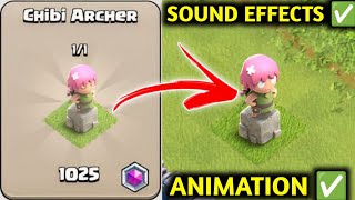 Chibi Archer Decoration In Clash Of Clans  Chibi Archer Decoration Animation amp Sound Effect [upl. by Sink]